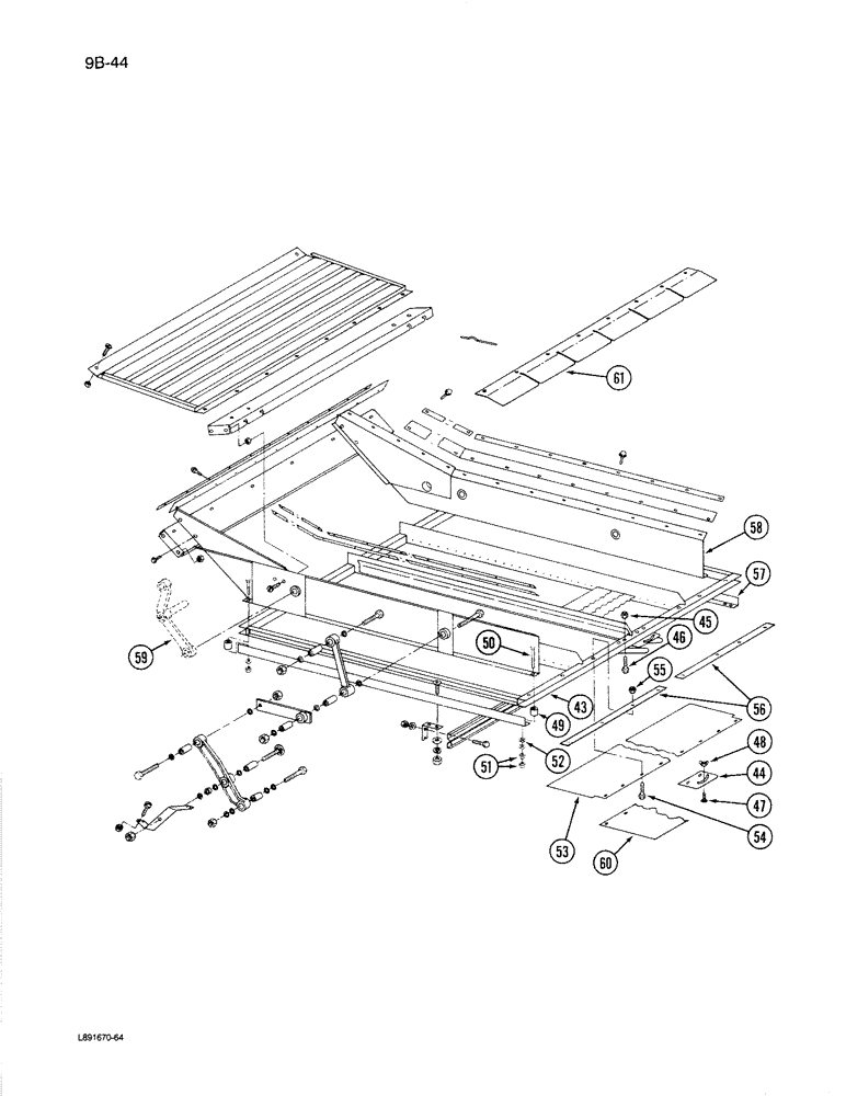 Схема запчастей Case IH 1670 - (9B-44) - CHAFFER SIEVE, (CONT) (14) - ROTOR, CONCANVES & SIEVE