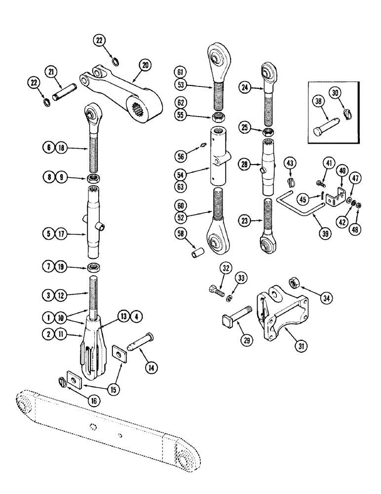 Схема запчастей Case IH 1896 - (9-332) - HITCH LIFT LINKS (09) - CHASSIS/ATTACHMENTS