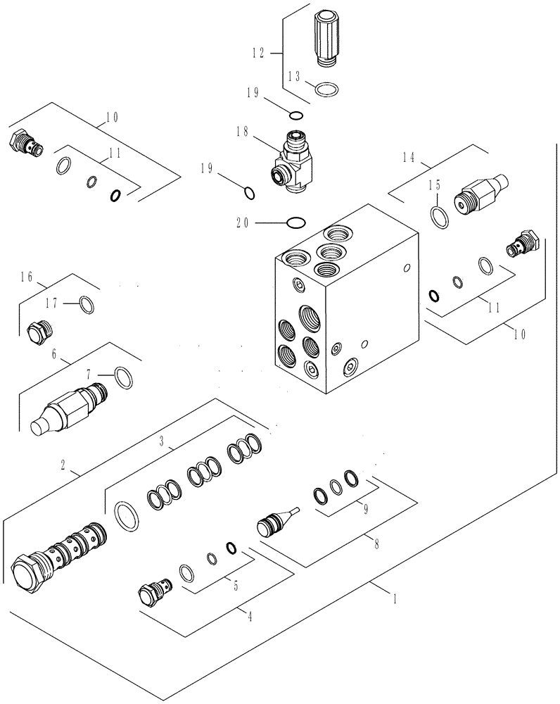 Схема запчастей Case IH LX172 - (08-18) - VALVE, HYDRAULIC SELF-LEVELING MANIFOLD (08) - HYDRAULICS