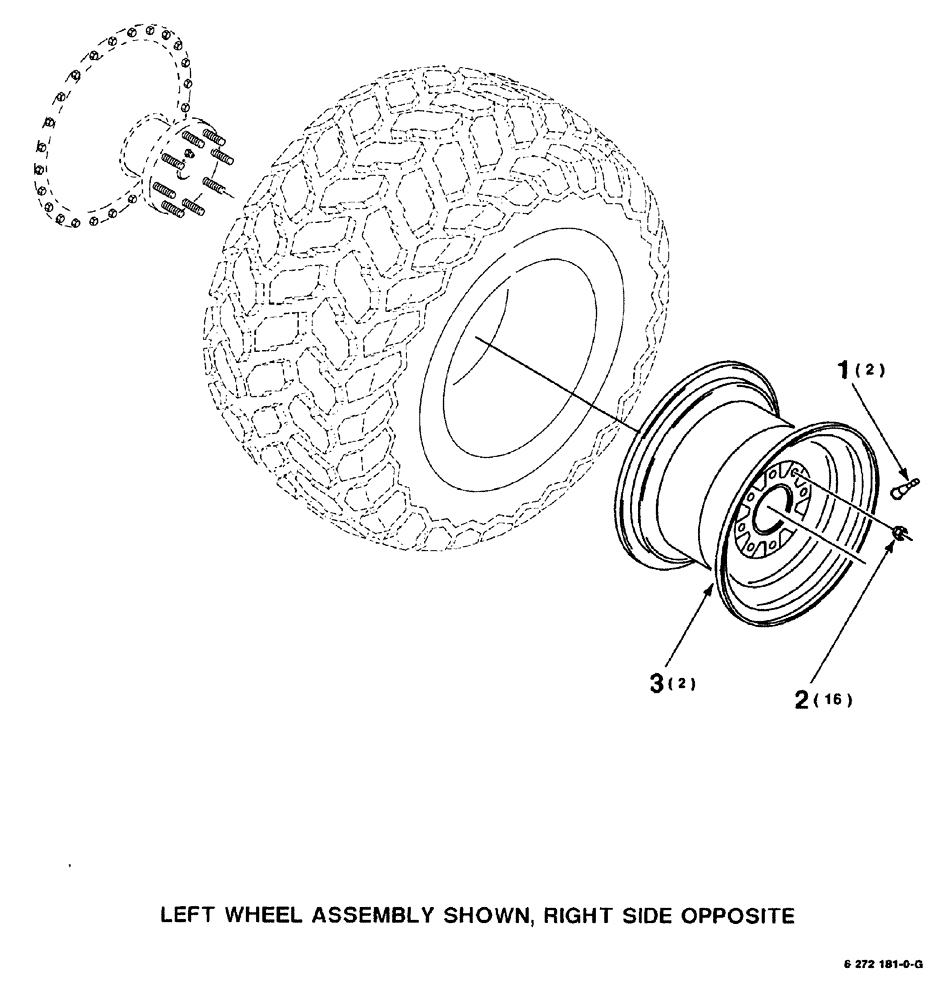 Схема запчастей Case IH 8840 - (07-050) - WHEEL AND TIRE ASSEMBLY (44) - WHEELS