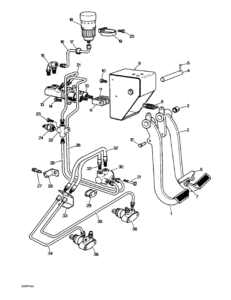 Схема запчастей Case IH 885 - (7-02) - HYDRAULIC BRAKING SYSTEM, 885LP, 885Q AND 885SK TRACTORS (07) - BRAKES