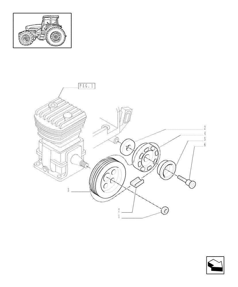 Схема запчастей Case IH MXM140 - (1.68.6[02]) - (VAR.178) TRAILER AIR BRAKE UK - TRANSMISSION BRAKE PULLEY (05) - REAR AXLE