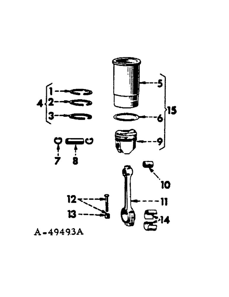 Схема запчастей Case IH C-123 - (B-10) - CONNECTING RODS, PISTONS & CYLINDER SLEEVES, 57 TWINE OR WIRE BALERS & T-4 CRAWLER TRACTORS 