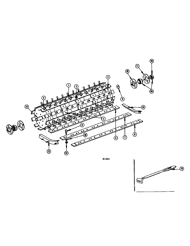 Схема запчастей Case IH 1060 - (122) - SPIKE TOOTH CYLINDER (66) - THRESHING