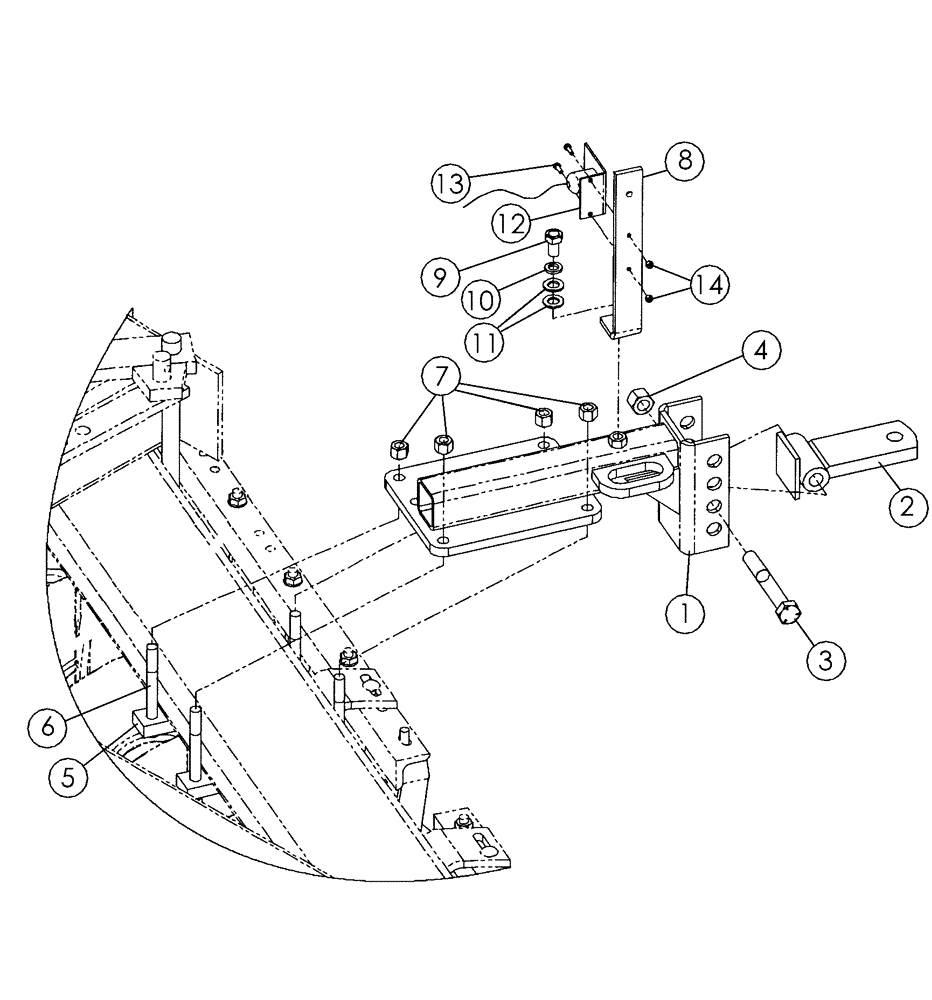 Схема запчастей Case IH RMX790 - (39.110.01) - REAR HITCH PARTS (09) - CHASSIS/ATTACHMENTS