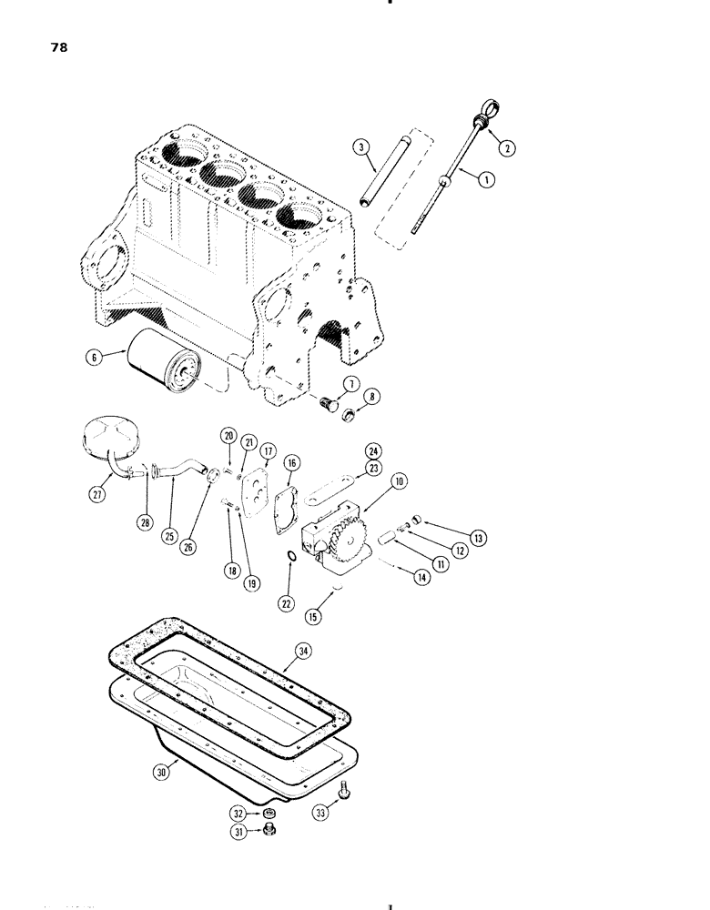 Схема запчастей Case IH 470 - (078) - OIL PUMP-OIL FILTER-OIL PAN, 470-570 (188) DIESEL ENGINE (02) - ENGINE