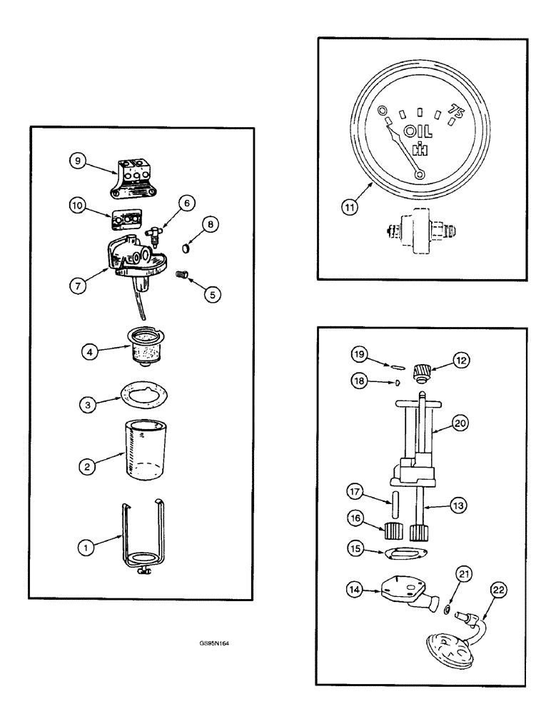 Схема запчастей Case IH D-236 - (4-48) - WATER TRAP, OIL GAUGE, OIL PUMP 