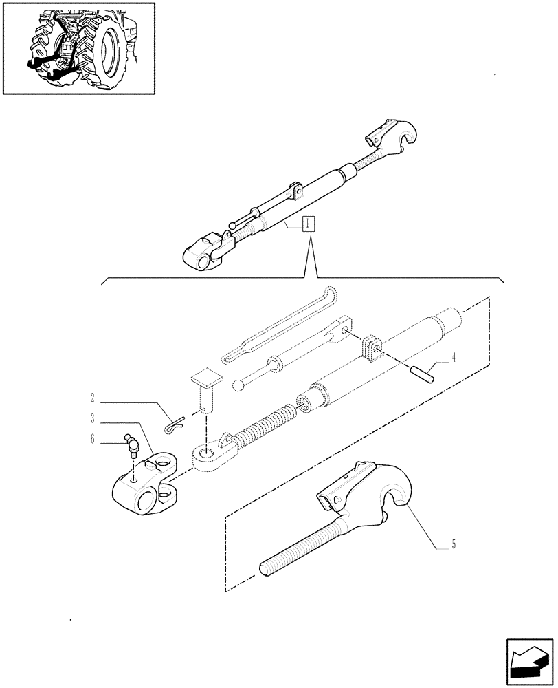 Схема запчастей Case IH MXM155 - (1.89.6/ E[01A]) - UPPER LINK BREAKDOWN - D5157 (09) - IMPLEMENT LIFT