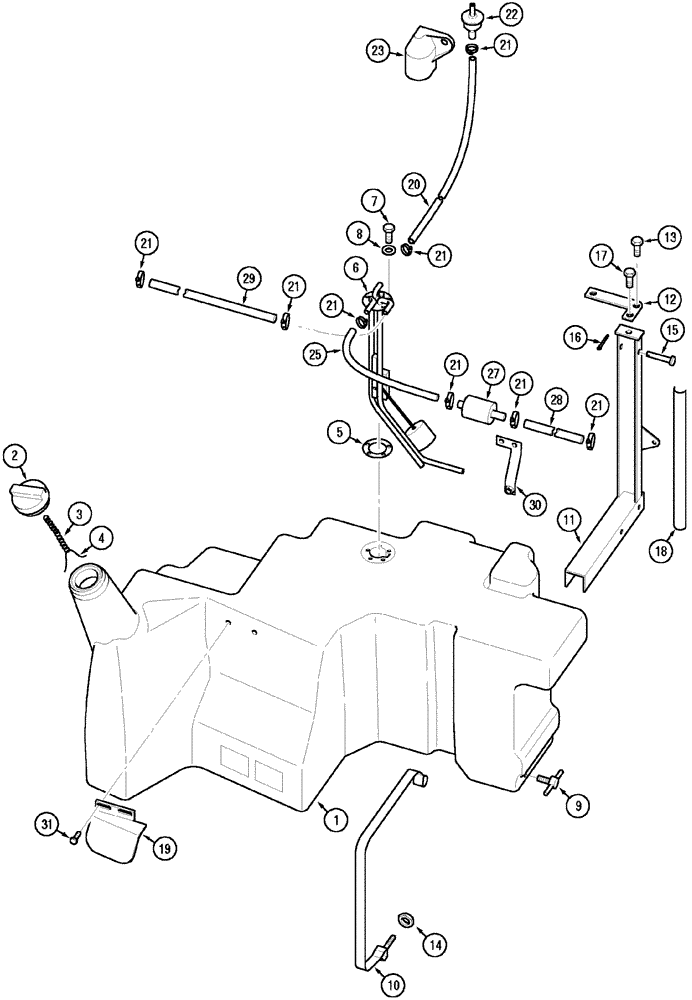 Схема запчастей Case IH CX50 - (03-06) - FUEL TANK AND PIPING (03) - FUEL SYSTEM