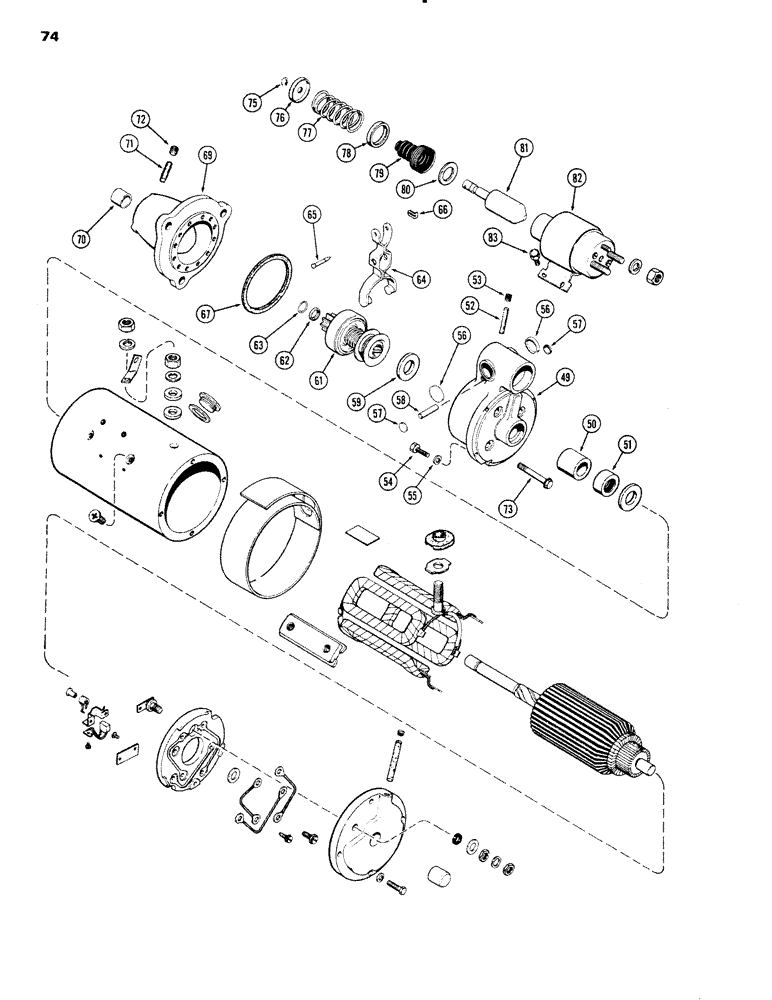 Схема запчастей Case IH 1090 - (074) - A59217 STARTER (04) - ELECTRICAL SYSTEMS