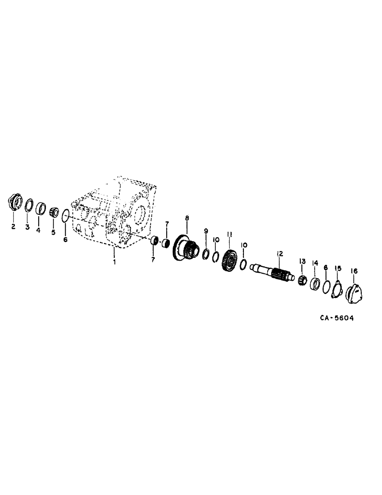 Схема запчастей Case IH 1470 - (07-03) - DRIVE TRAIN, TRANSMISSION DIFFERENTIAL PINION SHAFT AND GEARS Drive Train