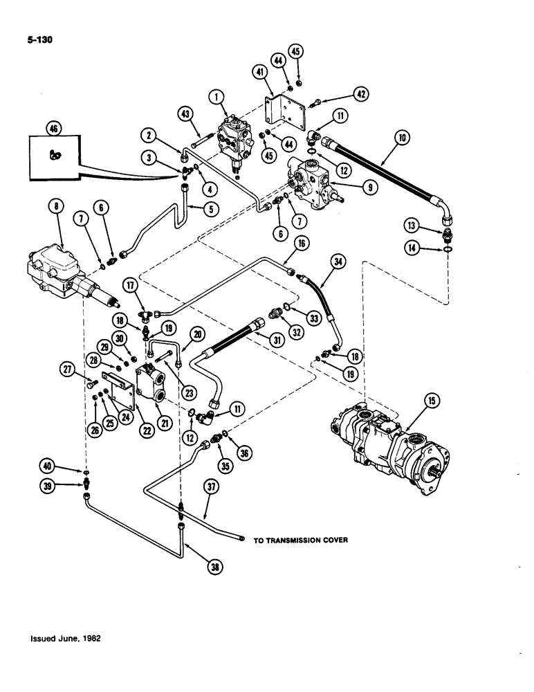 Схема запчастей Case IH 4490 - (5-130) - REAR STEERING HYDRAULICS, PRIORITY AND CONTROL VALVES, P.I.N. 8860450 AND AFTER (05) - STEERING