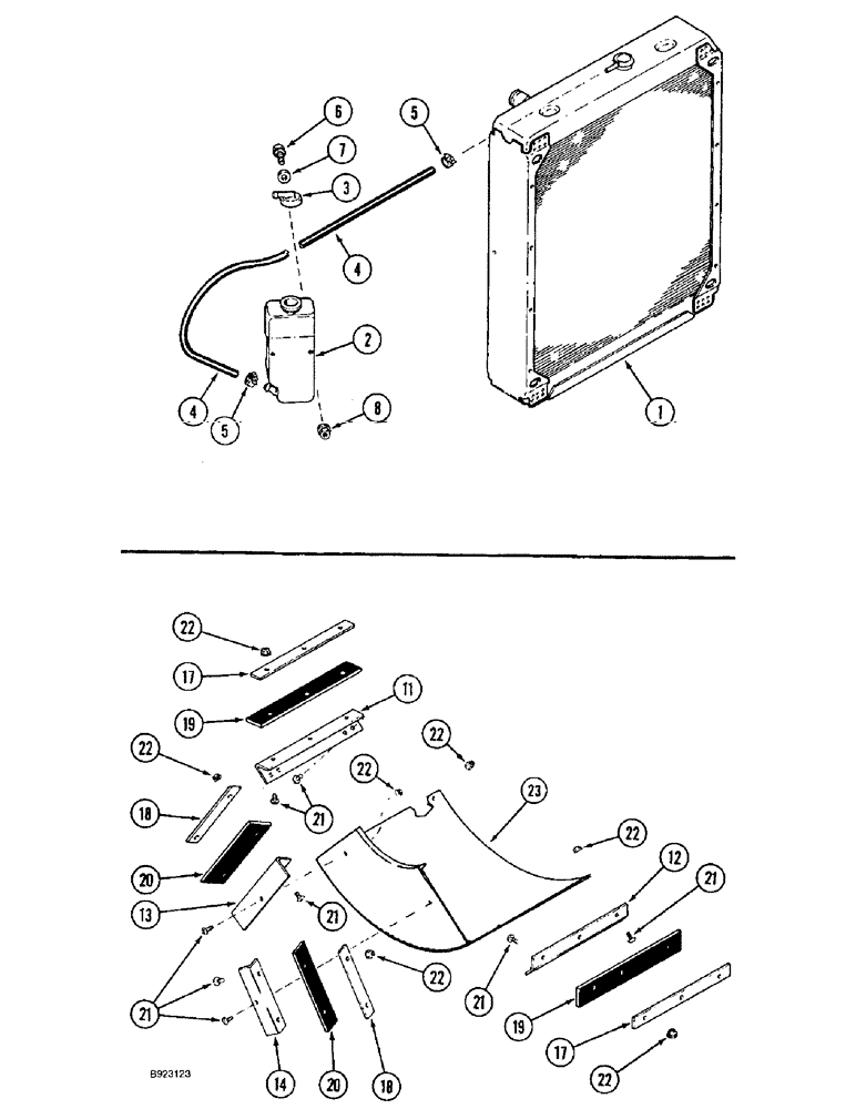 Схема запчастей Case IH 1666 - (2-04) - COOLANT RECOVERY SYSTEM, ROTARY AIR SCREEN BAFFLE SEALS (01) - ENGINE