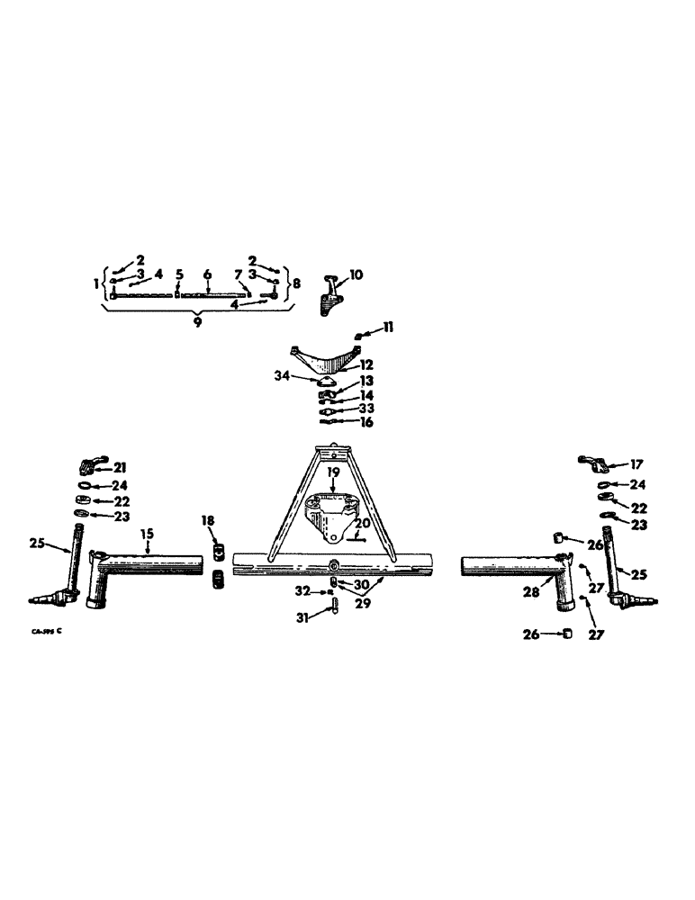 Схема запчастей Case IH 1026 - (14-05) - SUSPENSION, ADJUSTABLE WIDE TREAD FRONT AXLE, HEAVY DUTY, FARMALL TRACTORS Suspension