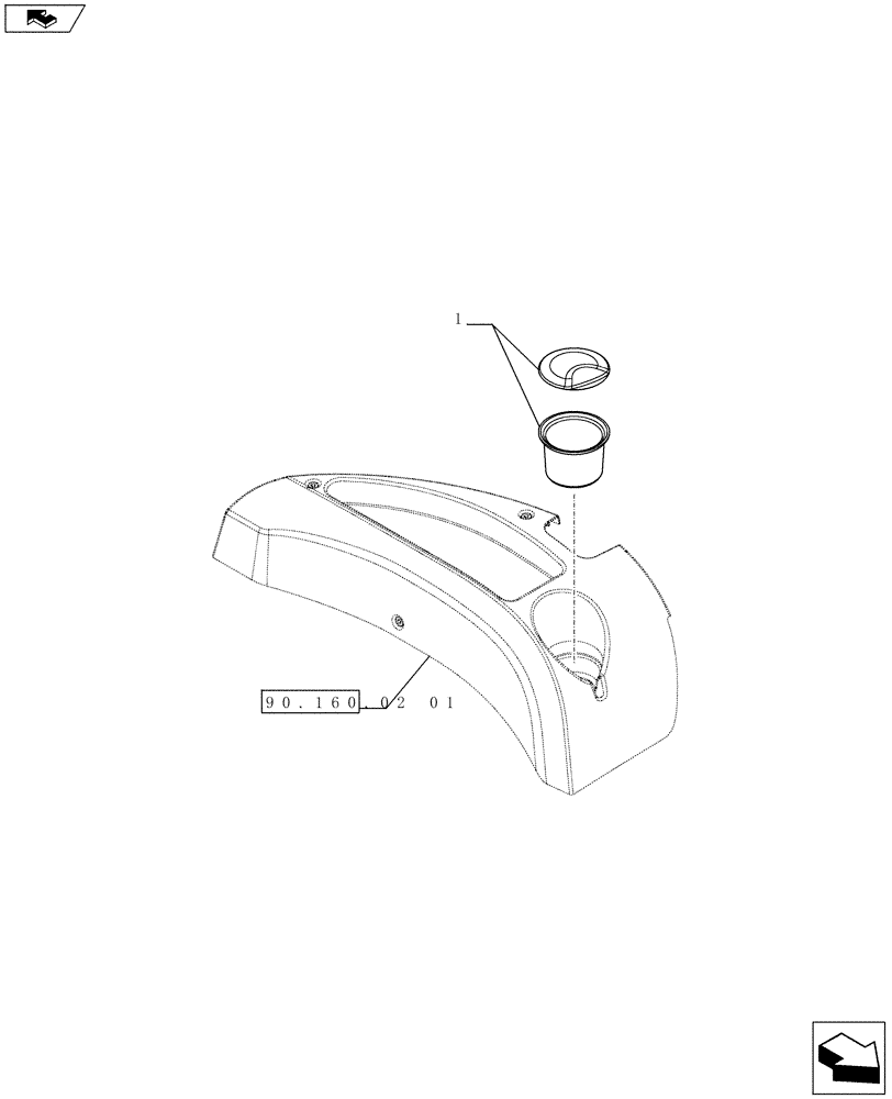 Схема запчастей Case IH FARMALL 65C - (88.120.03) - ASH TRAY - W/CAB (VAR.334755) (88) - ACCESSORIES