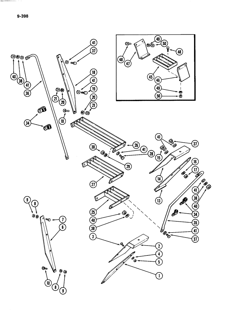 Схема запчастей Case IH 4494 - (9-398) - WHEEL GUARDS, STEPS AND HAND RAILS (09) - CHASSIS/ATTACHMENTS