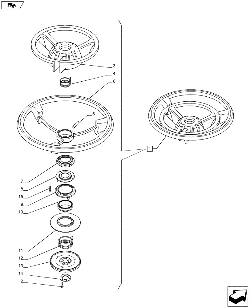 Схема запчастей Case IH PUMA 215 - (41.204.0101[03]) - FAST STEERING - STEERING WHEEL (VAR.729636; VAR.743187 / 743608) (41) - STEERING