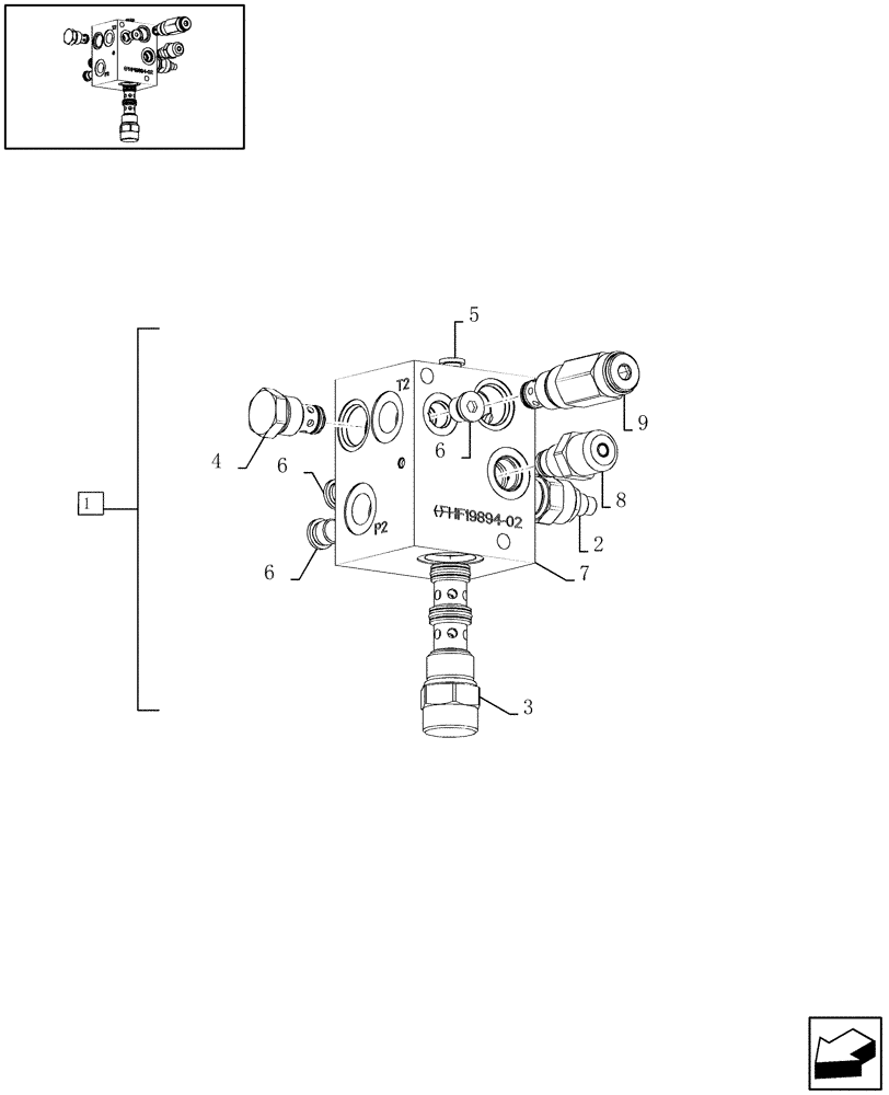 Схема запчастей Case IH RBX341 - (07.24[01]) - MANIFOLD - C651 (07) - HYDRAULIC SYSTEM