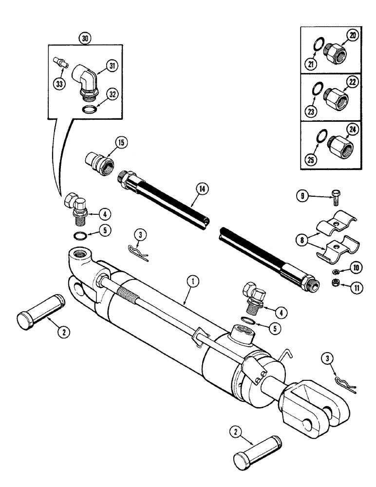 Схема запчастей Case IH 2096 - (8-312) - REMOTE HYDRAULICS, REMOTE CYLINDER, HOSES AND COUPLINGS (08) - HYDRAULICS