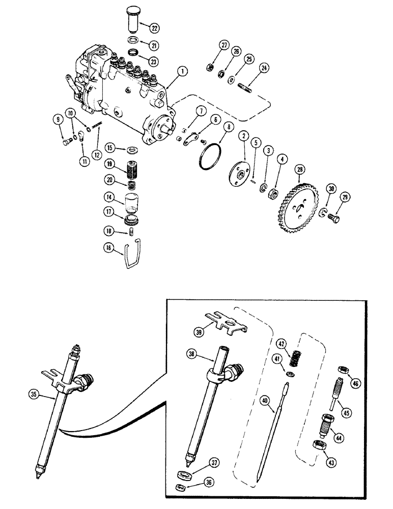 Схема запчастей Case IH 2470 - (050) - FUEL INJECTION PUMP, 504BDT DIESEL ENGINE (03) - FUEL SYSTEM