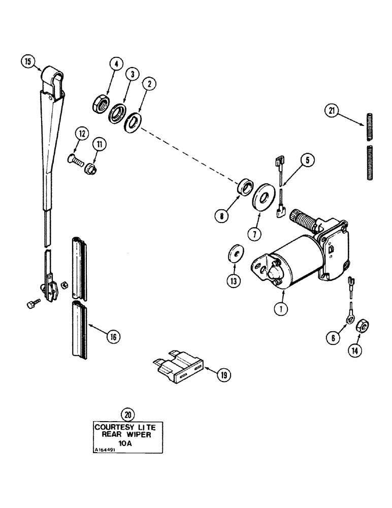 Схема запчастей Case IH 4694 - (9-482) - REAR WINDOW WIPER (09) - CHASSIS/ATTACHMENTS