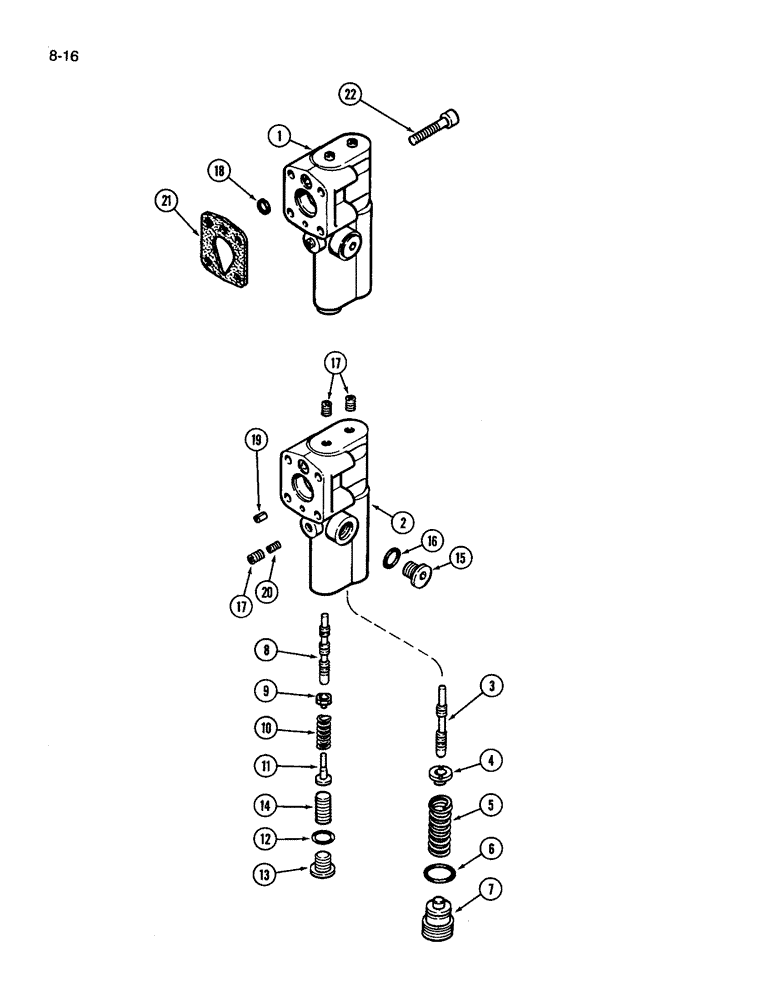 Схема запчастей Case IH 3594 - (8-016) - GEAR AND PISTON PUMP ASSEMBLY (08) - HYDRAULICS