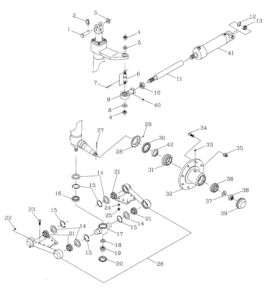 Схема запчастей Case IH 7700 - (A09[01]) - STEERING AND FRONT SUSPENSION Mainframe & Functioning Components