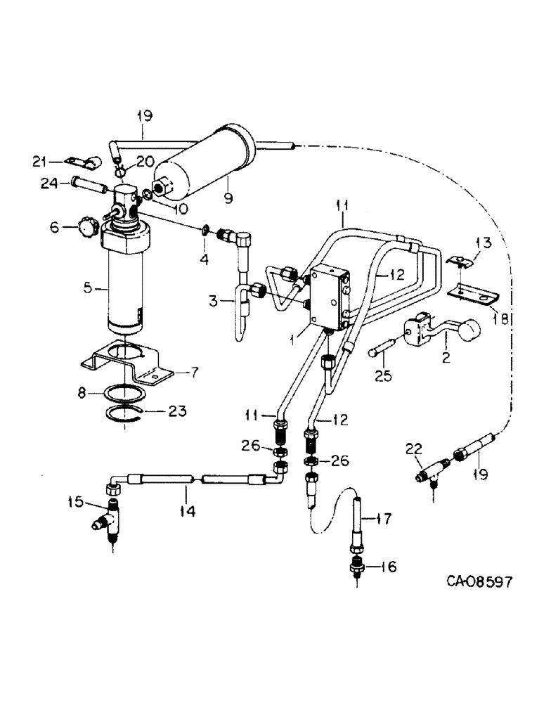 Схема запчастей Case IH 3488 - (10-24) - HYDRAULICS, HYDRAULIC SEAT ATTACHMENT CONNECTIONS (07) - HYDRAULICS