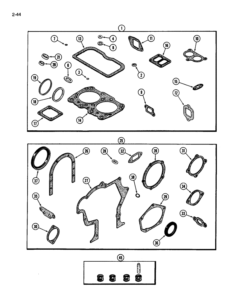 Схема запчастей Case IH 3594 - (2-044) - ENGINE GASKET KITS, 504BDT DIESEL ENGINE (02) - ENGINE