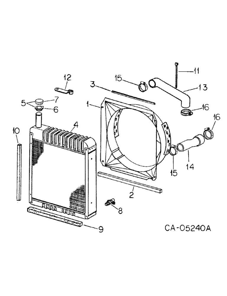 Схема запчастей Case IH 1586 - (06-04) - COOLING, RADIATOR AND CONNECTIONS Cooling