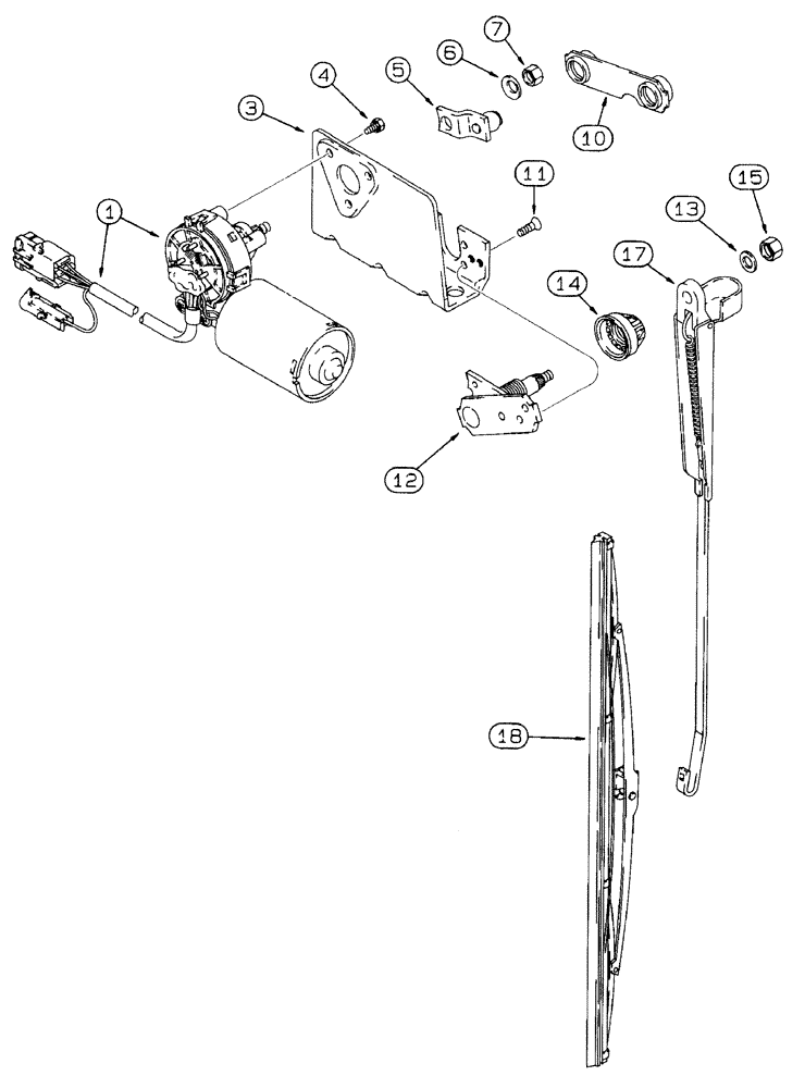 Схема запчастей Case IH 7210 - (4-046) - WINDSHIELD WIPER ASSEMBLY (04) - ELECTRICAL SYSTEMS