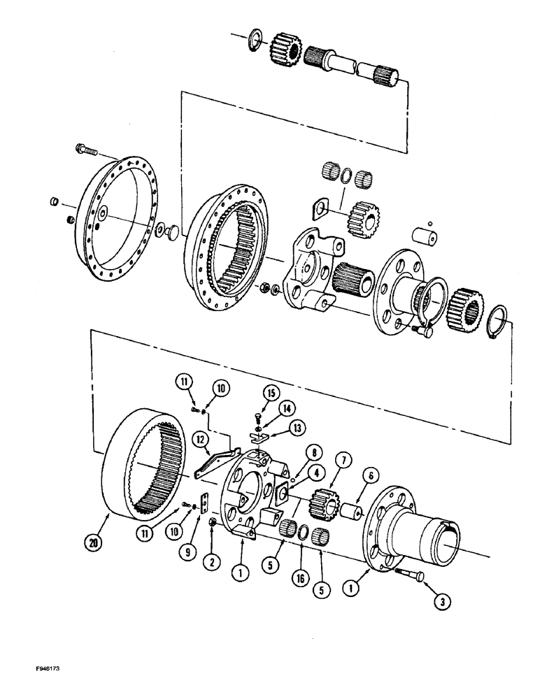 Схема запчастей Case IH 9280 - (6-131C) - LIMITED SLIP AXLE ASSEMBLY WHEEL HUB PLANETARY P.I.N. JEE0032778 & AFTER (06) - POWER TRAIN