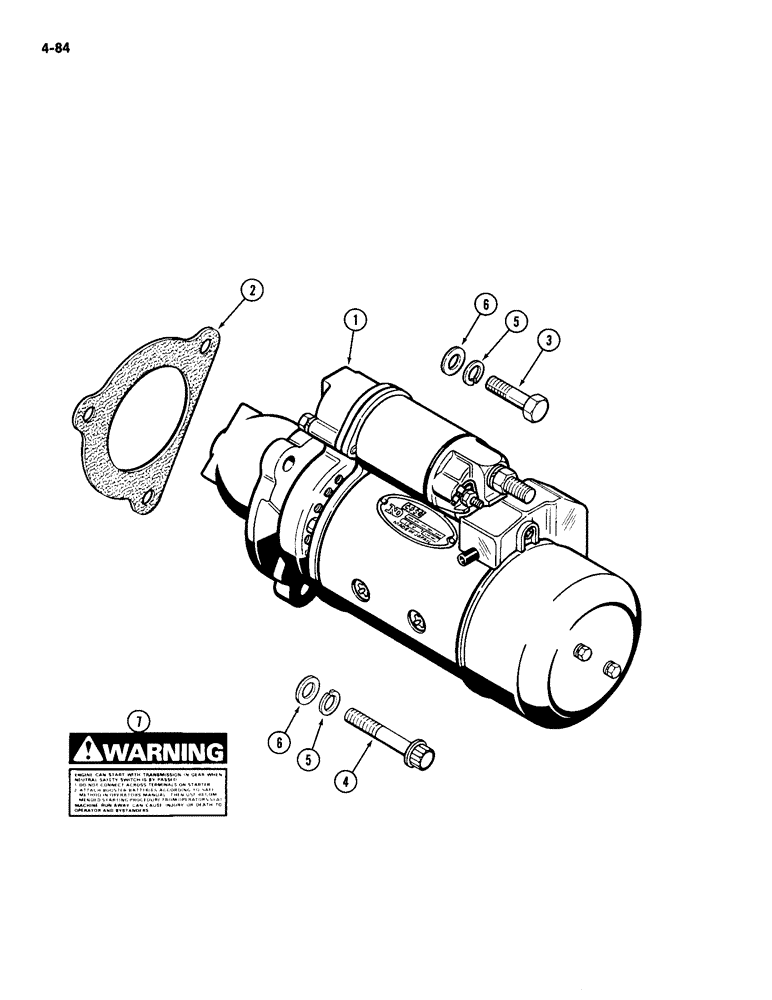 Схема запчастей Case IH 2094 - (4-084) - STARTER MOUNTING (04) - ELECTRICAL SYSTEMS