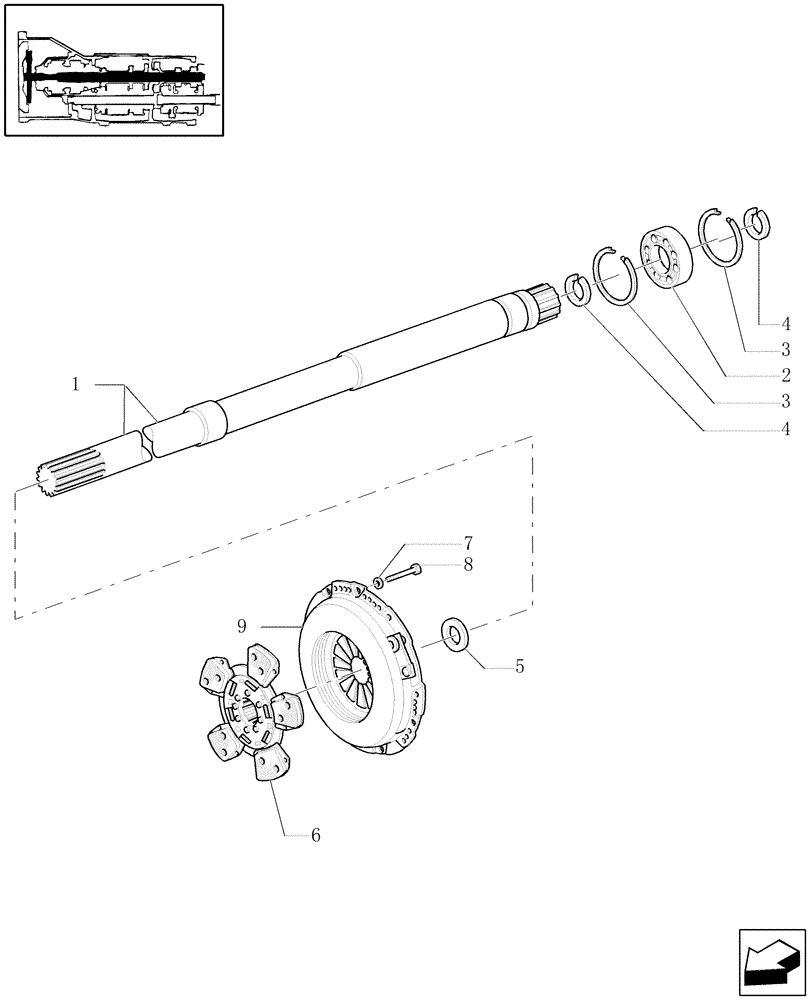 Схема запчастей Case IH MXU115 - (1.25.3/01) - (VAR.110-120) TRANSMISSION 12X12 - CLUTCH AND INPUT SHAFT (03) - TRANSMISSION