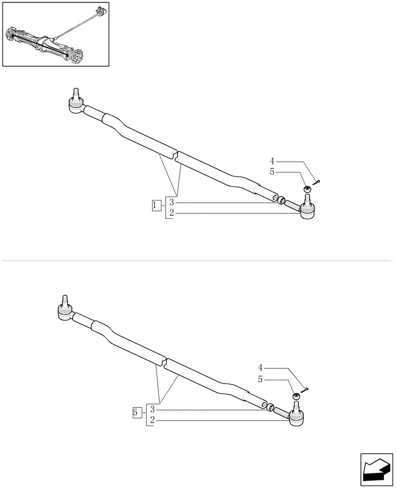 Схема запчастей Case IH MXU130 - (1.40.0/04) - 4WD FRONT AXLE - LINK (04) - FRONT AXLE & STEERING