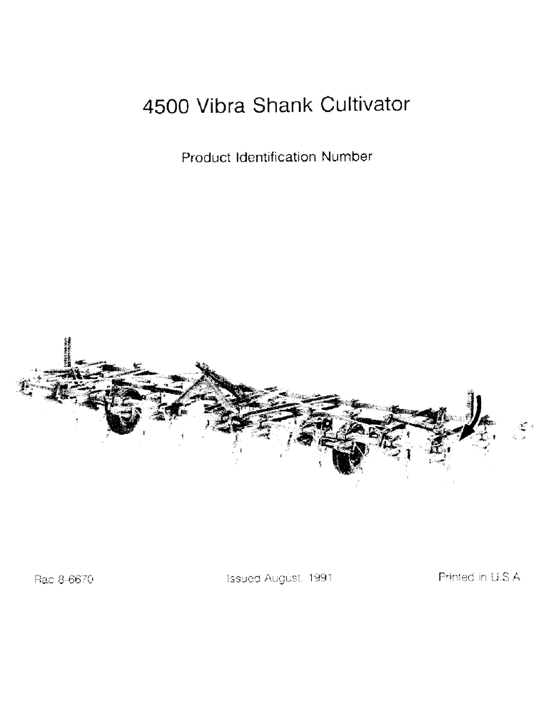 Схема запчастей Case IH 4500 - (1-002) - PRODUCT INDENTIFICATION NUMBER (00) - PICTORIAL INDEX