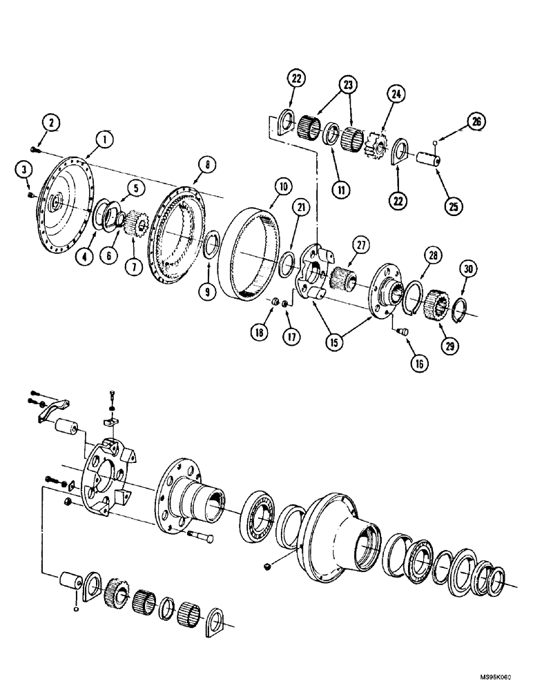 Схема запчастей Case IH 9350 - (6-158) - FRONT STEERABLE AXLE, WHEEL HUB AND AXLE PLANETARY (06) - POWER TRAIN