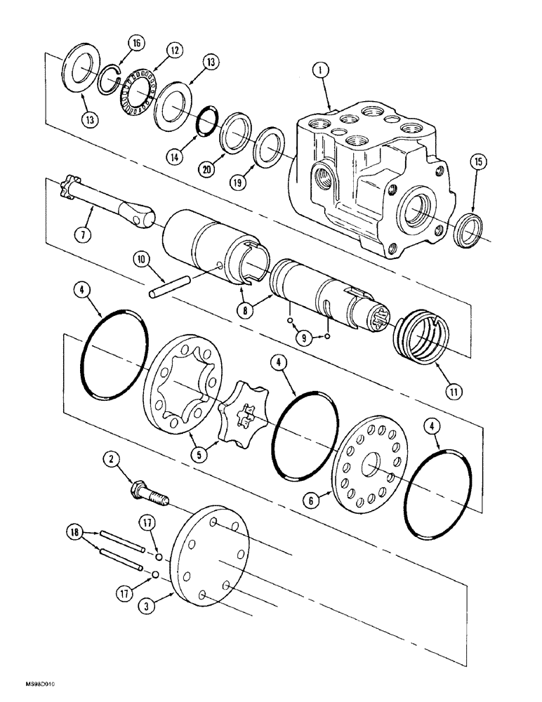 Схема запчастей Case IH 9350 - (5-30) - STEERING CONTROL VALVE, P.I.N. JEE0071531 AND AFTER (05) - STEERING