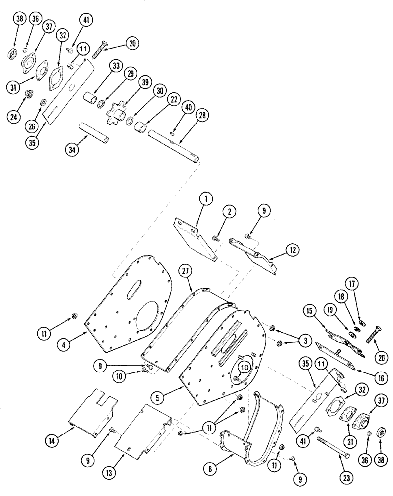 Схема запчастей Case IH 2344 - (09D-14) - TAILINGS - ELEVATOR HEAD (16) - GRAIN ELEVATORS & AUGERS