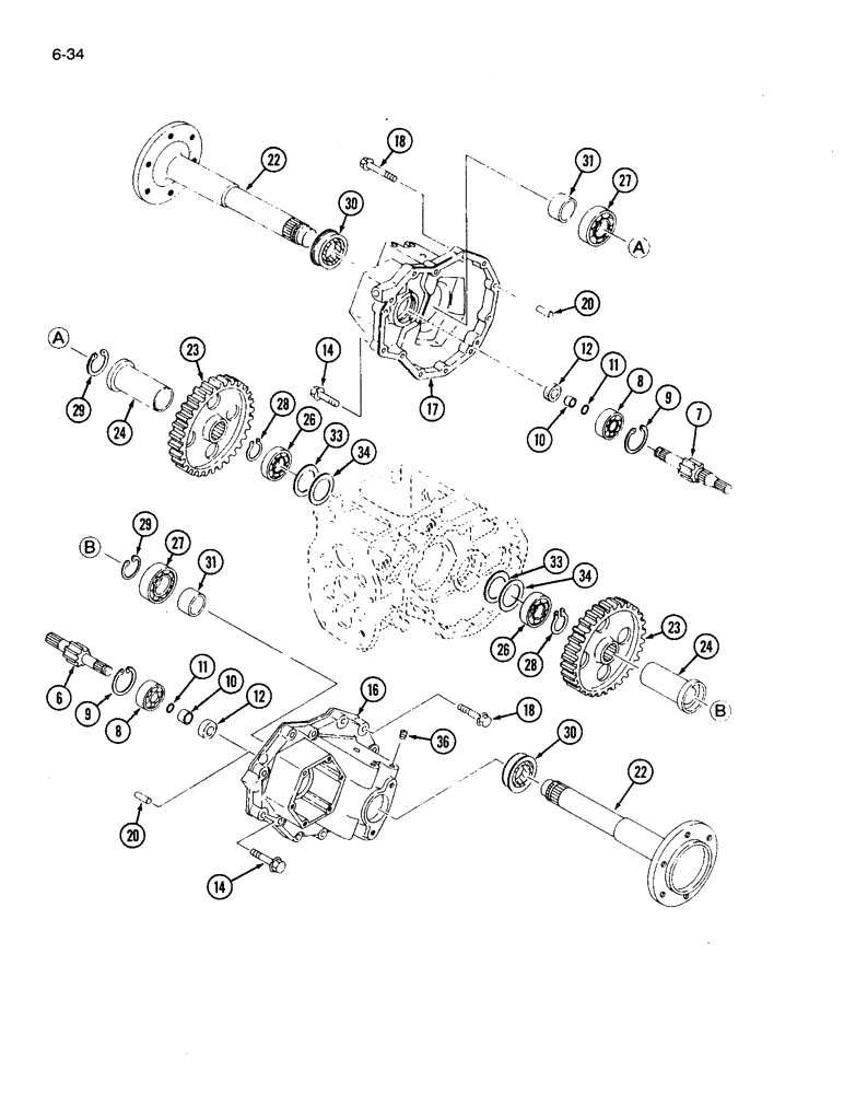 Схема запчастей Case IH 1120 - (6-34) - REAR AXLE FINAL DRIVE (06) - POWER TRAIN