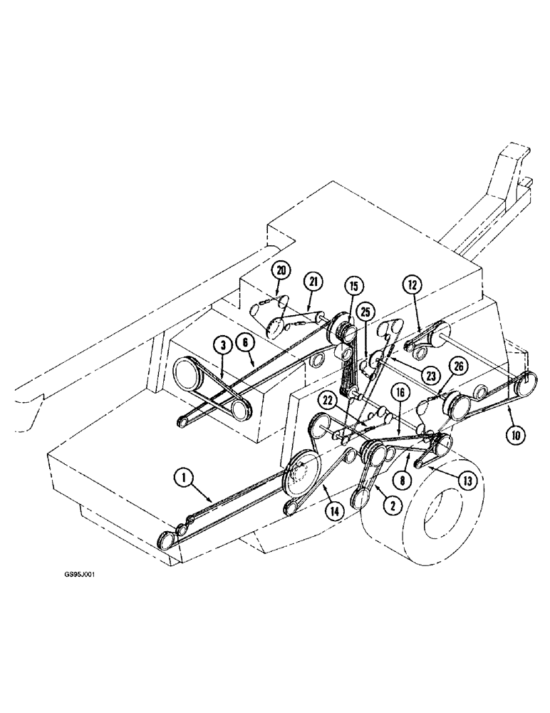 Схема запчастей Case IH 429WN - (F-03) - FEEDER FRAME, LIFT, STAND AND FEED CONVEYOR (58) - ATTACHMENTS/HEADERS