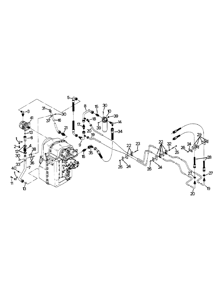 Схема запчастей Case IH 9110 - (04-82) - TRANSMISSION LUBE SYSTEM, WITHOUT PTO (04) - Drive Train