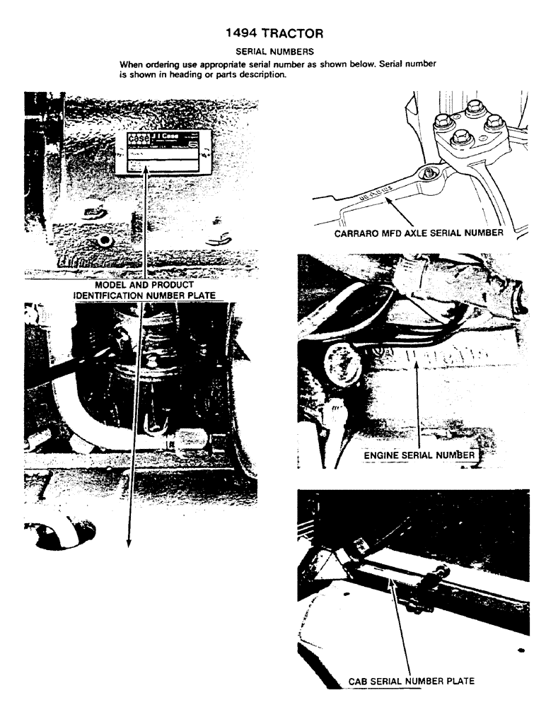 Схема запчастей Case IH 1494 - (1G) - SERIAL NUMBERS (00) - PICTORIAL INDEX