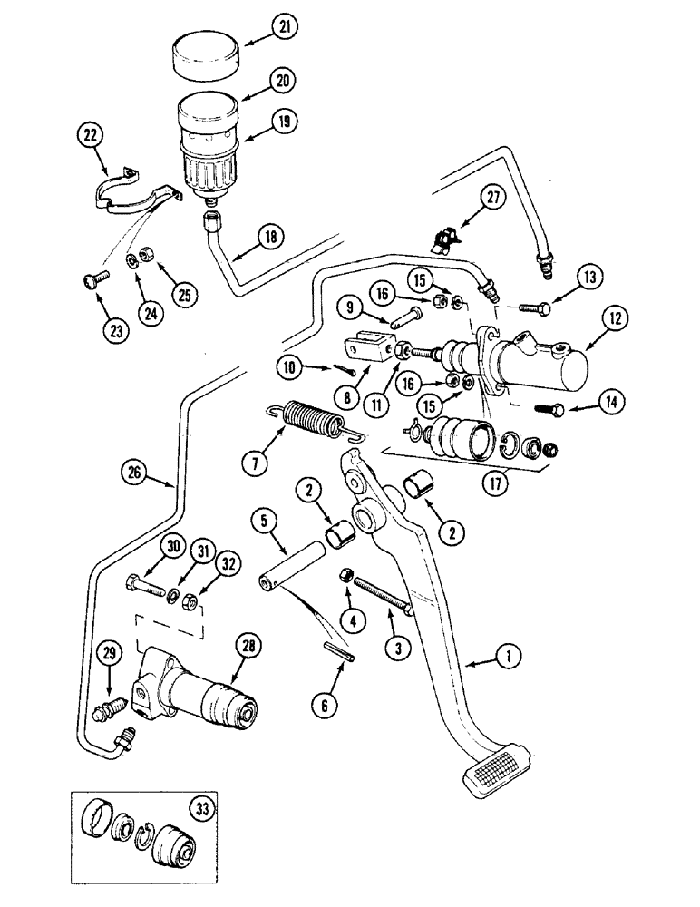 Схема запчастей Case IH 1594 - (6-154) - TRANSMISSION CLUTCH RELEASE MECHANISM, TRACTORS WITHOUT CAB (06) - POWER TRAIN