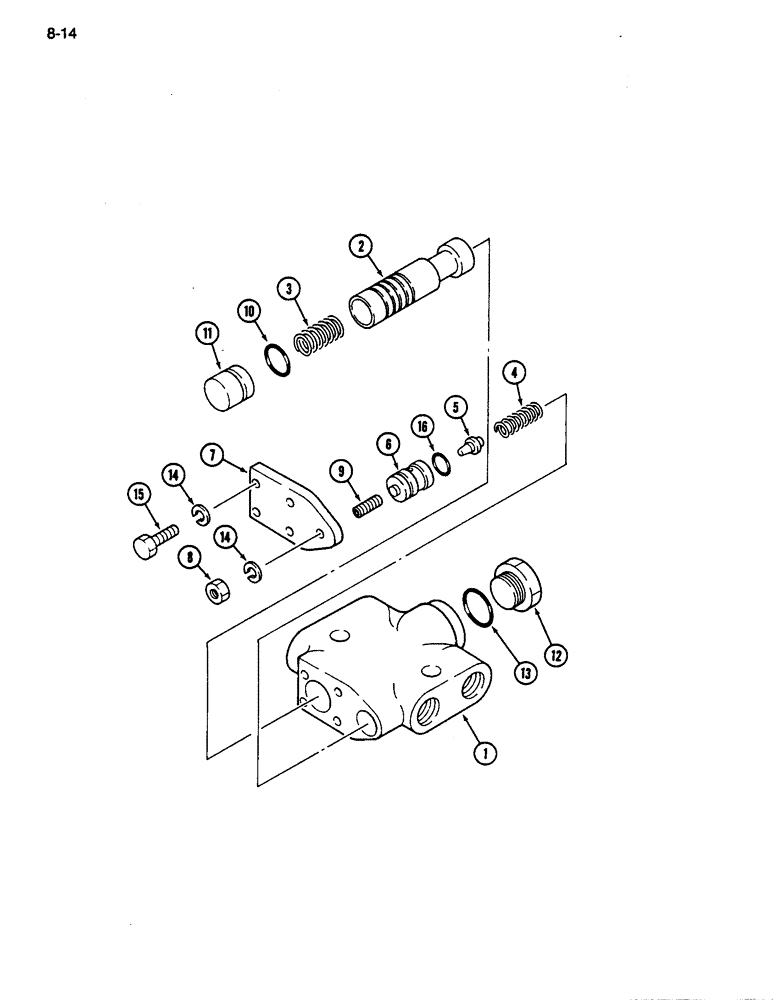 Схема запчастей Case IH 255 - (8-14) - FLOW DIVIDER VALVE (08) - HYDRAULICS