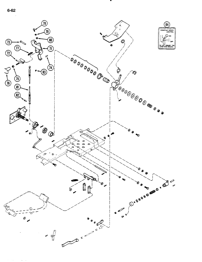 Схема запчастей Case IH 235 - (6-62) - HYDROSTATIC FOOT PEDAL KIT, HYDROSTATIC TRANSMISSION ONLY (CONTD) (06) - POWER TRAIN