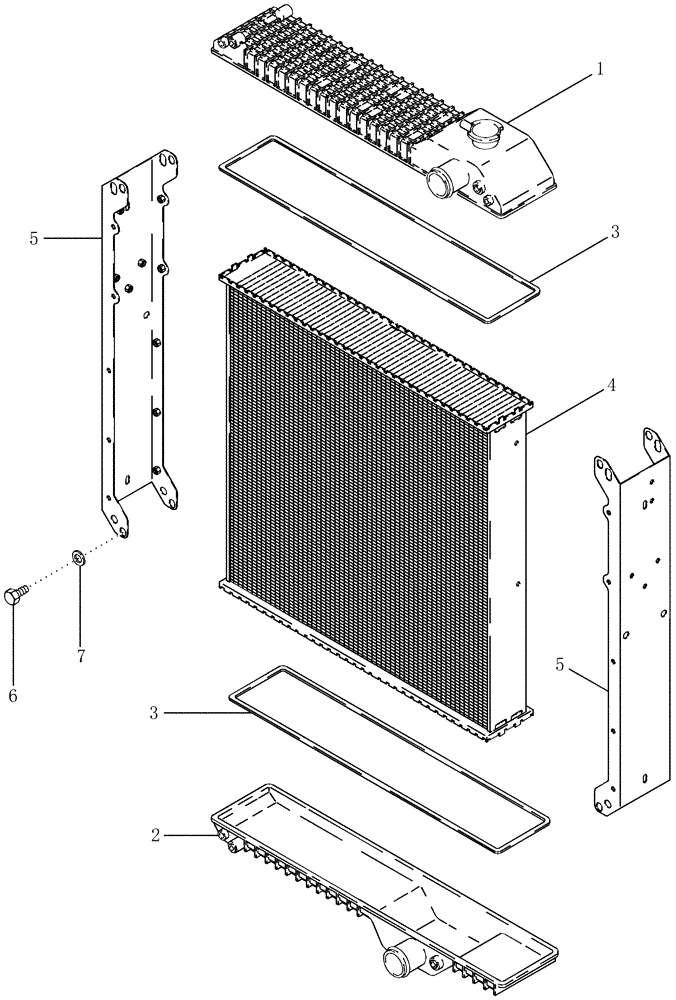 Схема запчастей Case IH PX240 - (02-02) - RADIATOR ASSEMBLY (02) - ENGINE