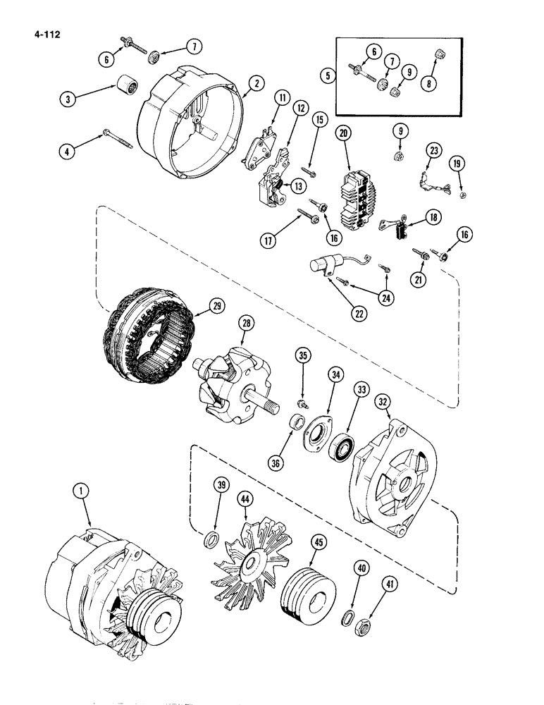 Схема запчастей Case IH 4994 - (4-112) - A165348 ALTERNATOR (04) - ELECTRICAL SYSTEMS