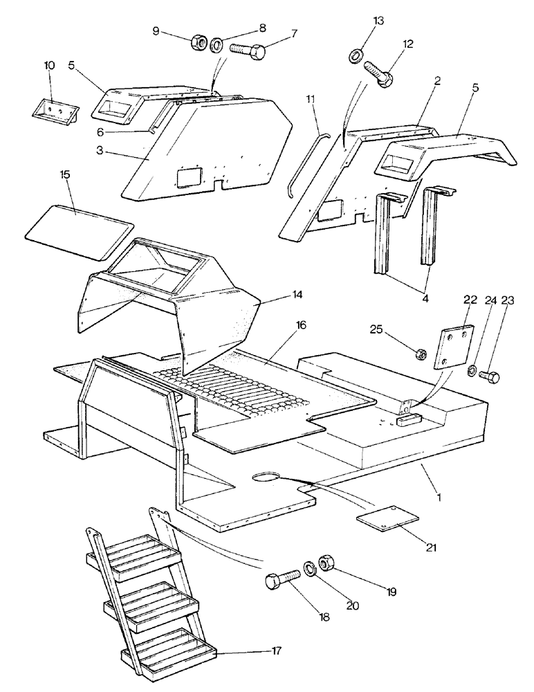 Схема запчастей Case IH 1690 - (N10-1) - HIGH PLATFORM, CAB SUPPORTS (08) - SHEET METAL