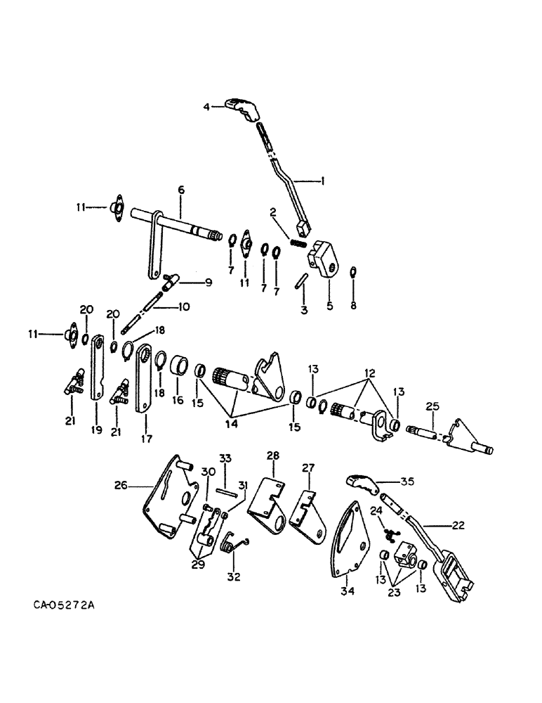 Схема запчастей Case IH 986 - (07-24) - DRIVE TRAIN, TRANSMISSION CONTROLS, EXTERNAL (04) - Drive Train